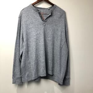 Robert Graham Sweater 2 XL XXL Classic Fit Pullover Henley Heathered Gray Shirt